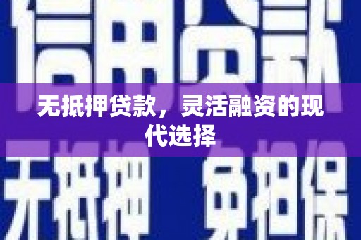 浪卡子无抵押贷款，灵活融资的现代选择