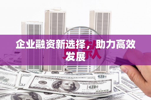 浪卡子企业融资新选择，助力高效发展